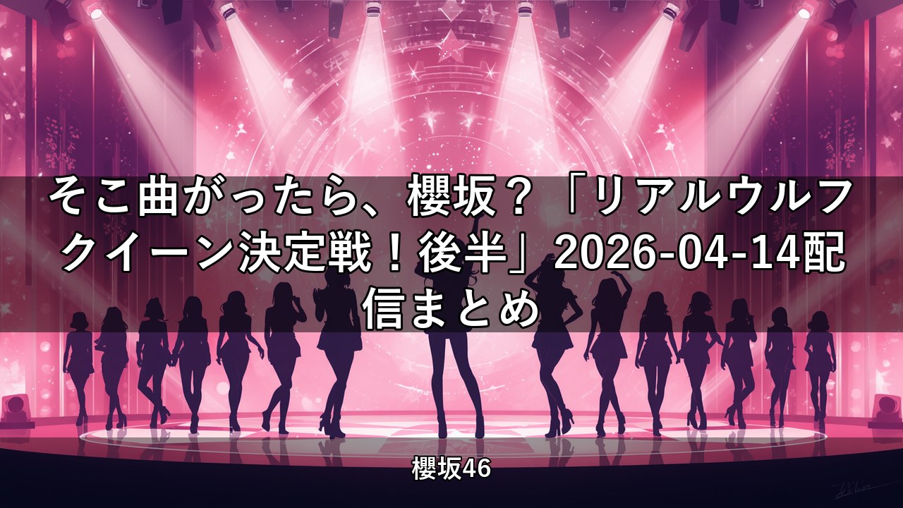 そこ曲がったら、櫻坂？「リアルウルフクイーン決定戦！後半」2026-04-14配信まとめ
