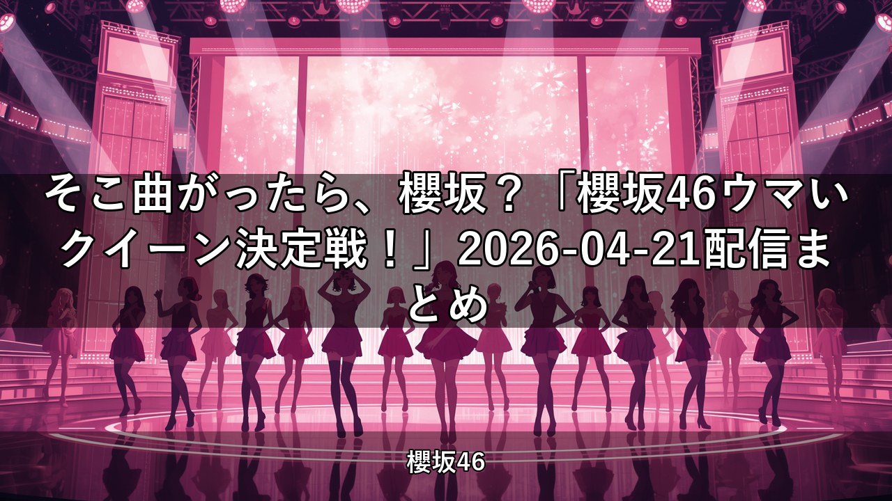 そこ曲がったら、櫻坂？「櫻坂46ウマいクイーン決定戦！」2026-04-21配信まとめ