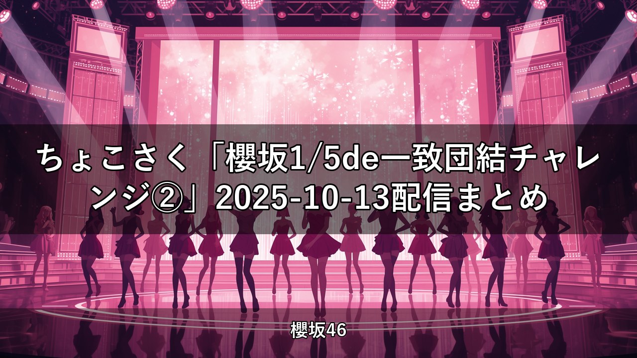 ちょこさく「櫻坂1/5de一致団結チャレンジ②」2025-10-13配信まとめ