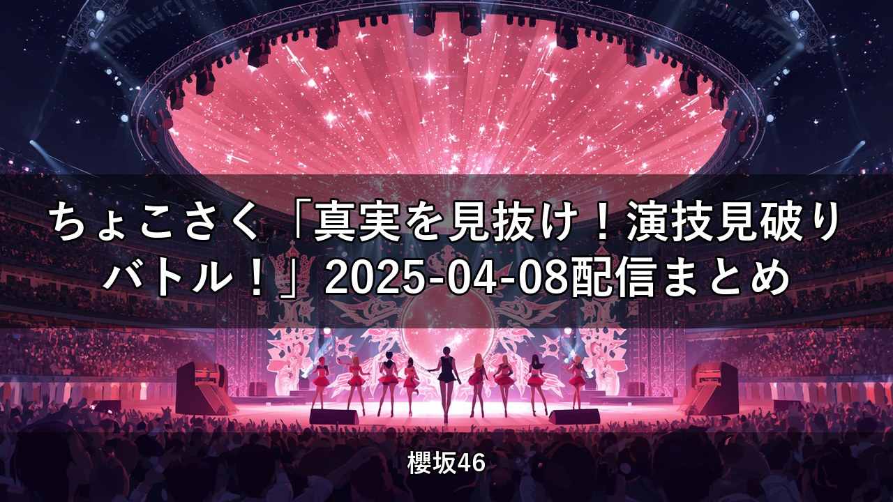 ちょこさく「真実を見抜け！演技見破りバトル！」2025-04-08配信まとめ