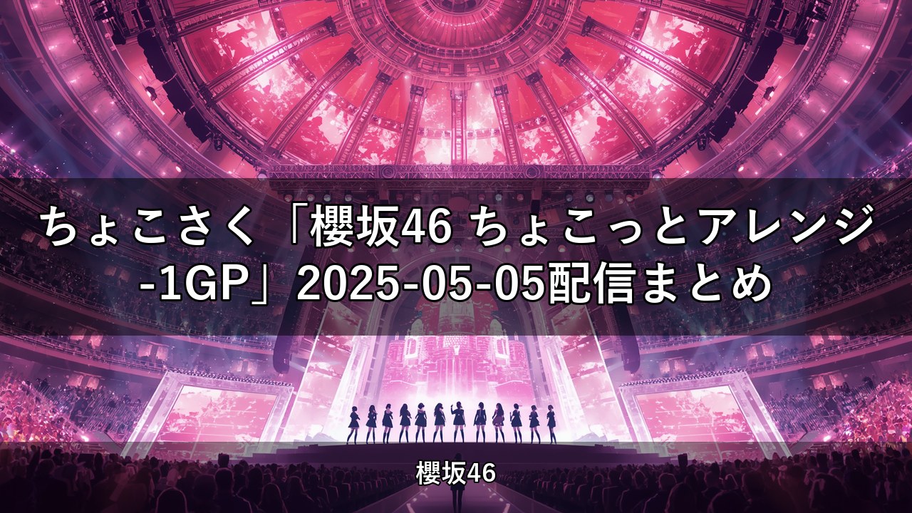 ちょこさく「櫻坂46 ちょこっとアレンジ-1GP」2025-05-05配信まとめ