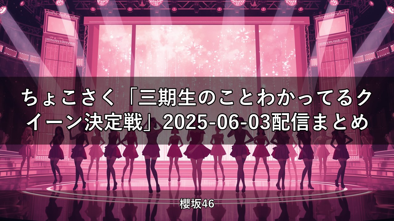 ちょこさく「三期生のことわかってるクイーン決定戦」2025-06-03配信まとめ