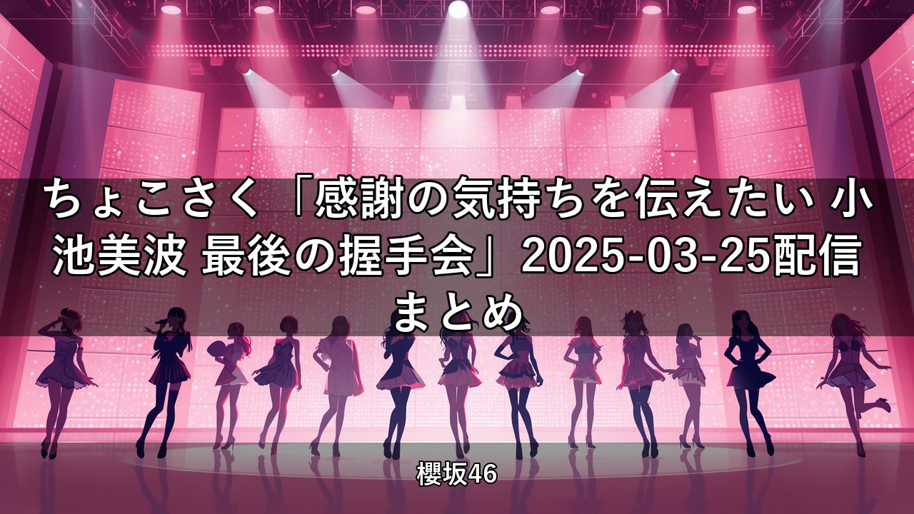 ちょこさく「感謝の気持ちを伝えたい 小池美波 最後の握手会」2025-03-25配信まとめ