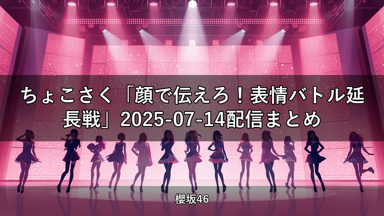ちょこさく「顔で伝えろ！表情バトル延長戦」2025-07-14配信まとめ
