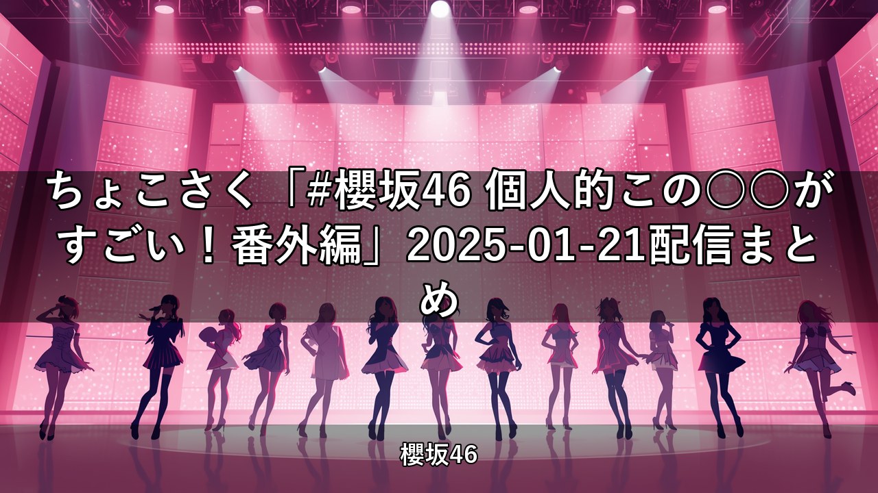 ちょこさく「#櫻坂46 個人的この○○がすごい！番外編」2025-01-21配信まとめ